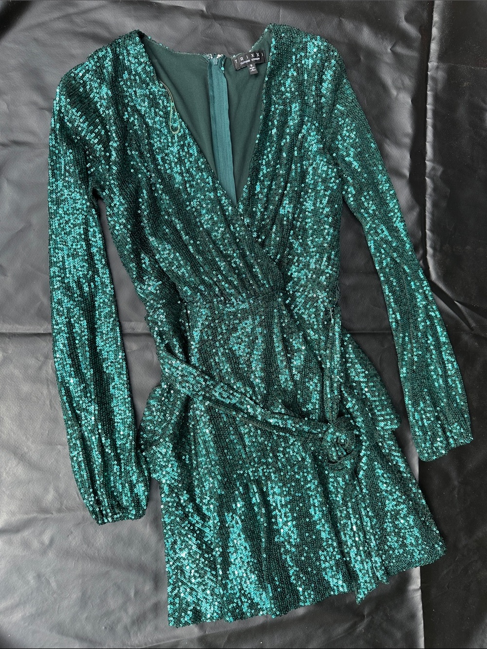 Trixxi Teal Sequin Dress